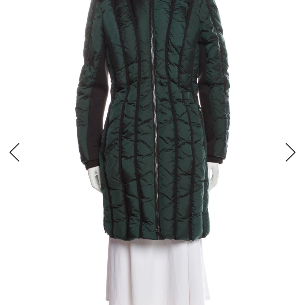 Zac Posen Dark Green Quilted Puffer Coat